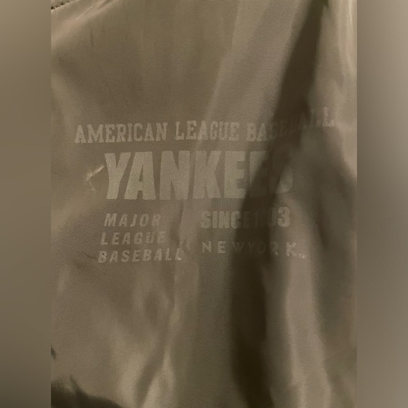 New York Yankees Major League Baseball Army Green Bomber Jacket Size Large - Picture 5 of 12